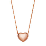 Puffy Heart Pendant Necklace in 18k Rose Gold Plating