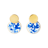 Mini Kinoko Enamel Earrings in Blue