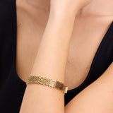 Spade Flower Lace Thin Bangle in 18k Gold Plating