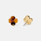 Spade Flower Studs in Tortoise