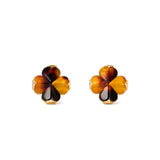 Spade Flower Studs in Tortoise