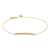 Multi Lab Grown Gemstone & Lab-Grown Diamond Bar Bracelet 1/20ct tw 24K Yellow Gold Vermeil Sterling Silver 8"