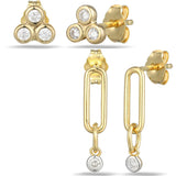 Vermeil Lab Grown 1/5ct tw Diamond Stud Pack