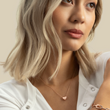 Puffy Heart Pendant Necklace in 18k Rose Gold Plating