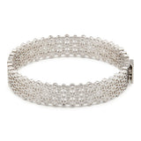 Spade Flower Lace Thin Bangle in Silver