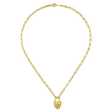 Heart Padlock Necklace in White Topaz