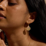 Rose Quartz Lotus Earrings