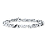 Pre-Owned Kay Black & White Diamond Accent "Mom" Bracelet in Sterling Silver