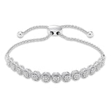 Pre-Owned Kay 1/5 ct tw Round-cut Diamond Bolo Bracelet in Sterling Silver