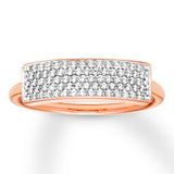 Pre-Owned Jared 1/4ct tw Diamond Geometric Ring in 10K Rose Gold