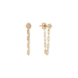 18k Gold Plated CZ with Chain Drops