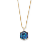 Rocksbox Exclusive Davis Long Pendant in Gold & Navy Abalone