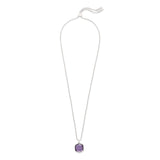 Rocksbox Exclusive Davis Long Pendant in Rhodium & Purple Mica