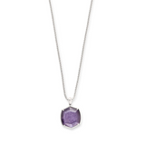 Rocksbox Exclusive Davis Long Pendant in Rhodium & Purple Mica
