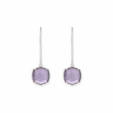 Rocksbox Exclusive Davis Drop Earrings in Rhodium & Purple Mica