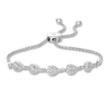 Pre-Owned Kay 1/20ct tw Diamond Interwoven Bolo Bracelet in Sterling Silver