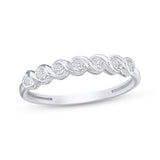 Pre-owned Kay 1/4ct twDiamond Twist Anniversary Band in 10k White Gold