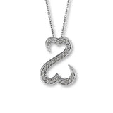 Pre-Owned Kay 1/4 ct Diamond Open Hearts Necklace in 14K White Gold