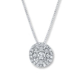 Pre-Owned Jared 1/5 ct Round-cut Diamond Necklace in 10K White Gold