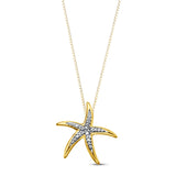 Pre-Owned Kay Diamond Accents Starfish Necklace in 10K Yellow Gold