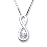 Pre-Owned Jared 1/20 ct Diamonds in Rhythm Necklace in Sterling Silver