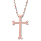 Pre-Owned Kay 1/10ct tw Round-cut Diamond Cross Necklace in 10k Rose Gold