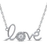 Pre-Owned Kay 1/15ct tw Round-cut Diamond Love Necklace in Sterling Silver