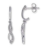 Pre-Owned Kay 1/10ct tw Diamond Dangle Earrings in 10k White Gold