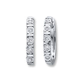 Pre-Owned Kay 1/4ct tw Round-cut Diamond Hoop Earrings in Sterling Silver