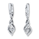 Pre-Owned Kay Diamond Accent Drop Earrings in Sterling Silver