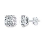 Pre-Owned Kay 1/20ct tw Round-cut Diamond Earrings in Sterling Silver