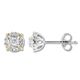 Pre-Owned Kay Sterling Silver & 10k Gold 1/4ct Diamond Stud Earrings