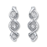 Pre-Owned Kay 1/10ct tw Diamond Hoops Earrings in Sterling Silver