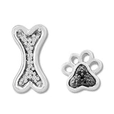 Pre-Owned Kay 1/20ct tw Diamond Mismatched Pet Earrings in Sterling Silver