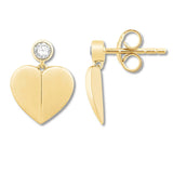 Pre-Owned Kay 10k Gold 1/10ct tw Round Diamond Heart Earrings