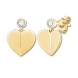 Pre-Owned Kay 10k Gold 1/10ct tw Round Diamond Heart Earrings