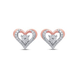 Pre-Owned Kay 1/10ct Diamond Heart Studs Earrings in 10k Rose Gold