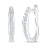 Pre-Owned Kay 1/5ct tw Diamond Hoop Earrings in 10k White Gold