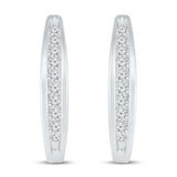 Pre-Owned Kay 1/5ct tw Diamond Hoop Earrings in 10k White Gold