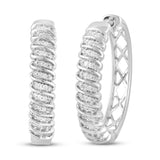 Pre-Owned Kay 1/4ct Diamond Hoops in Sterling Silver