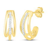 Pre-Owned Kay 1/15ct tw Diamond Curved Earrings in 10K Yellow Gold