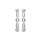 Pre-Owned Kay 1/10ct Diamond Twist Huggies in 10k White Gold