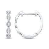 Pre-Owned Kay 1/10ct Diamond Twist Huggies in 10k White Gold