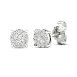 Pre-Owned Kay 1/4ct tw Diamond Halo Stud Earrings in 10k White Gold