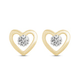 Pre-Owned Kay 1/20ct tw Diamond Heart Earrings in 10k Yellow Gold