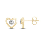 Pre-Owned Kay 1/20ct tw Diamond Heart Earrings in 10k Yellow Gold