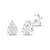 Pre-Owned Kay 1/4ct tw Round-cut Diamond Teardrop Earrings in 10K White Gold