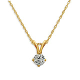 Pre-Owned Kay 1/4ct tw Diamond Solitaire Pendant Necklace in 14k Yellow Gold