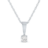 Pre-Owned Kay 1/10ct tw Round-cut Diamond Solitaire Neckace in 14k White Gold