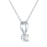 Pre-Owned Kay 1/10ct tw Round-cut Diamond Solitaire Neckace in 14k White Gold